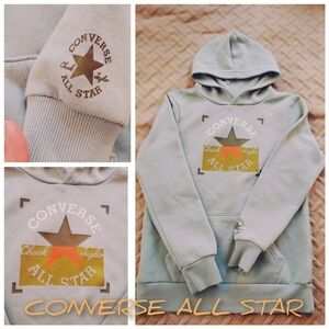 Title: Converse Chuck Taylor All Star Kids Hoodie Sweatshirt Sage Green Size L (